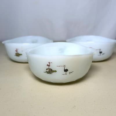 Set of 3 vintage Anchor Hocking Fire-King BC Comics Johnny Hart bowls + Grog mug - Thumbnail 2
