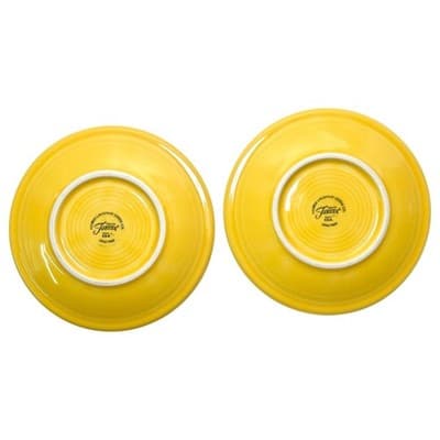 Pair Homer Laughlin Fiesta 6" sunflower yellow plates - Thumbnail 2