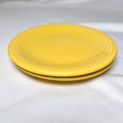 Pair Homer Laughlin Fiesta 6" sunflower yellow plates - Thumbnail 4