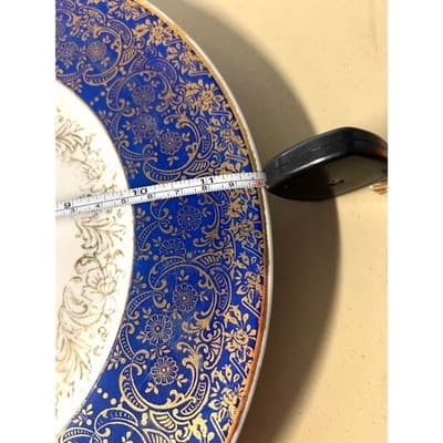 Lafayette China 22kt gold 10" plate cobalt blue rim - Thumbnail 7