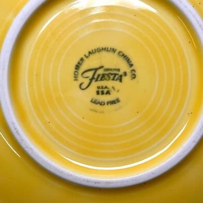 Pair Homer Laughlin Fiesta 6" sunflower yellow plates - Thumbnail 3