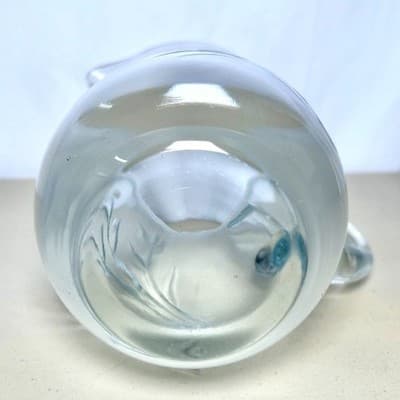 Colony Swan Lake etched Romanian crystal glass pitcher 9"h - Thumbnail 4