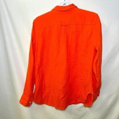 J.Crew orange classic-fit button-down shirt 100% cotton gauze fabric Size 8 - Thumbnail 5