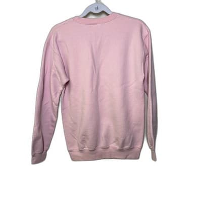 pink crewneck "Sweatpants, wine, & true crime"sweatshirt Small - Thumbnail 4