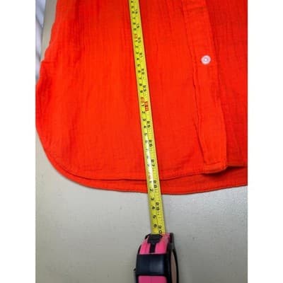 J.Crew orange classic-fit button-down shirt 100% cotton gauze fabric Size 8 - Thumbnail 7