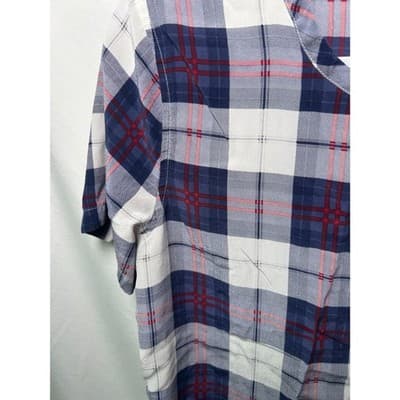 Equipment Riley 100% Silk Plaid Top Round Hem XS Preppy Academia - Thumbnail 5