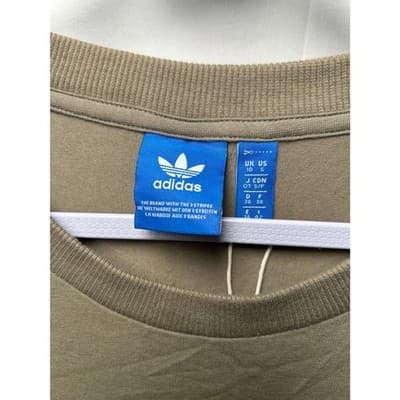 Adidas 3 Stripe Olive Green cotton blend Small Midi Dress Sporty Spice - Thumbnail 5