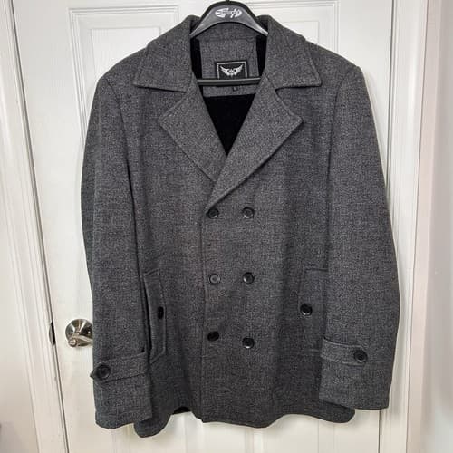 Alliance Fashion Men’s Double Breasted Coat Large - Thumbnail 3