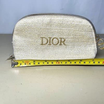 Christian Dior Holiday 2024 Limited Edition Cosmetic Pouch Gold Charm - Thumbnail 8