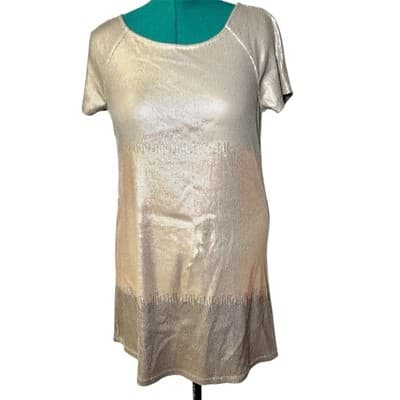 Free People Drenched in Sequins ombré metallic plunge back mini dress - Thumbnail 2
