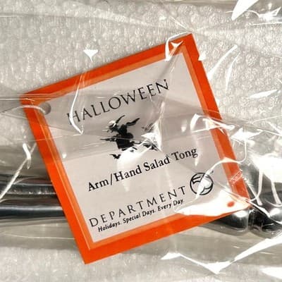 New in Box Department 56 Arm/hand Skeleton Salad Server Tongs Halloween 12" - Thumbnail 4