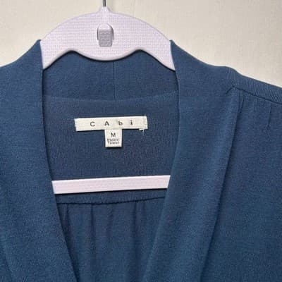 CAbi 227 Chelsey Faux Wrap Dress Teal Blue Size M - Thumbnail 4