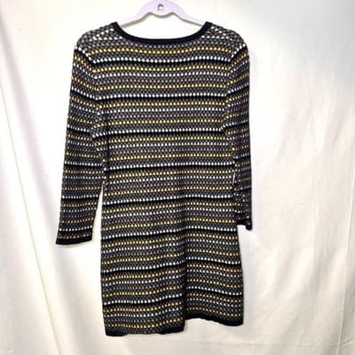 Harold's Black, Gray, White, Yellow 100% Cotton Tunic Top Size L - Thumbnail 3