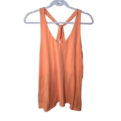 Athleta Essence Cross Back Peach Tank Top Large - Thumbnail 2