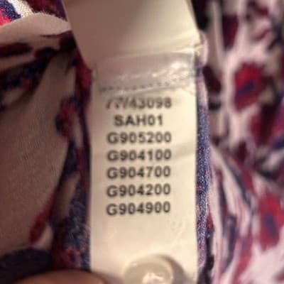 Lucky Brand Red and White Floral Button Front Top Size XS - Thumbnail 7