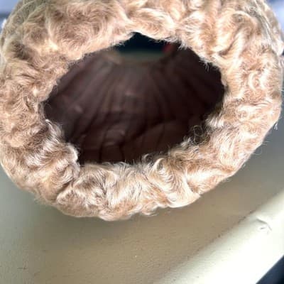 Vintage 1960s lambswool hat and muff hand warmer set from Afghanistan - Thumbnail 7
