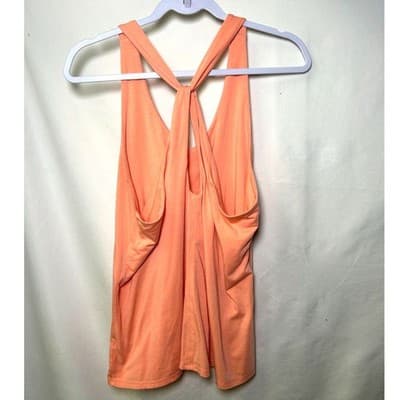 Athleta Essence Cross Back Peach Tank Top Large - Thumbnail 4