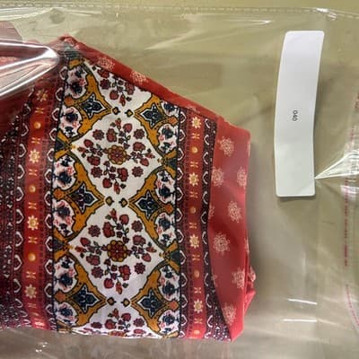 West Kei Talina red and white tie-front boho floral print blouse M - Thumbnail 9