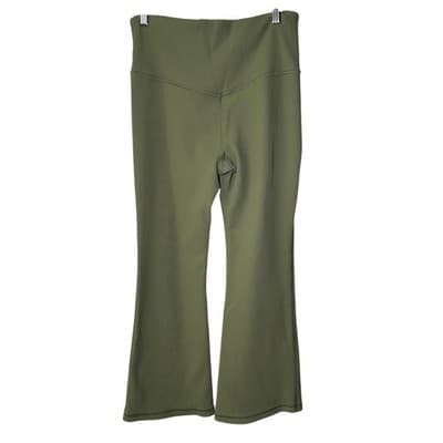 Athleta Green Elation Rib Crop Flare Pants Large - Thumbnail 2
