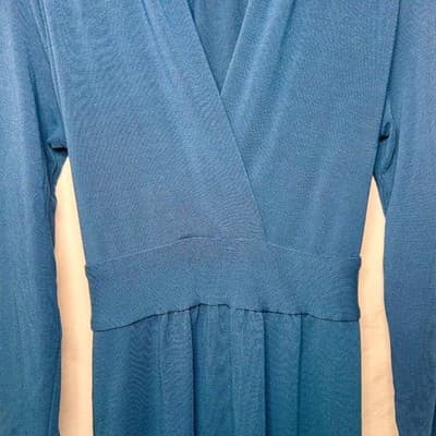 CAbi 227 Chelsey Faux Wrap Dress Teal Blue Size M - Thumbnail 5