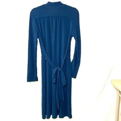 CAbi 227 Chelsey Faux Wrap Dress Teal Blue Size M - Thumbnail 3