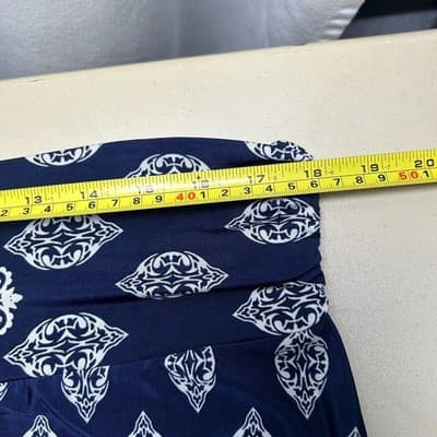 Gilli 2x Maxi Skirt Navy Blue and White Boho Print Coastal - Thumbnail 7