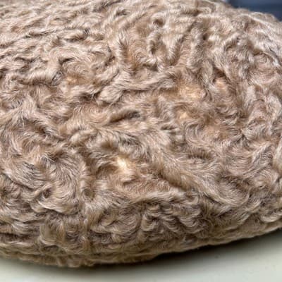 Vintage 1960s lambswool hat and muff hand warmer set from Afghanistan - Thumbnail 6