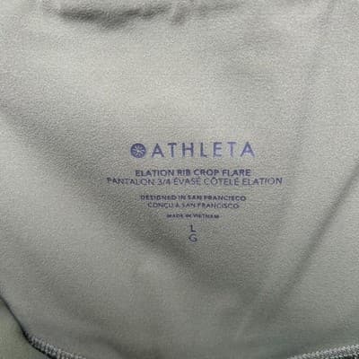 Athleta Green Elation Rib Crop Flare Pants Large - Thumbnail 3