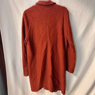 Rachel Zoe Orange Wool and Rayon Coat Size L - Thumbnail 7