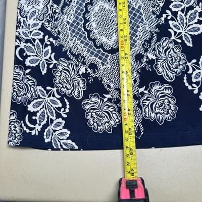 Gilli 2x Maxi Skirt Navy Blue and White Boho Print Coastal - Thumbnail 8