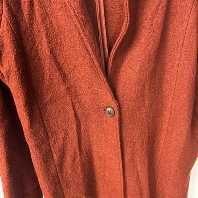 Rachel Zoe Orange Wool and Rayon Coat Size L - Thumbnail 5