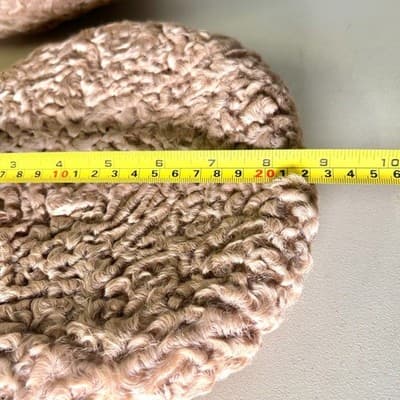 Vintage 1960s lambswool hat and muff hand warmer set from Afghanistan - Thumbnail 4