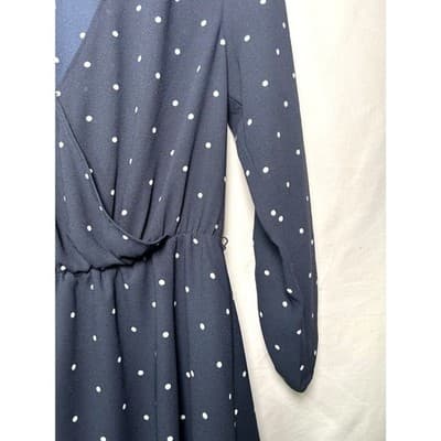 1. State navy polka dot tiered faux wrap dress XS - Thumbnail 5
