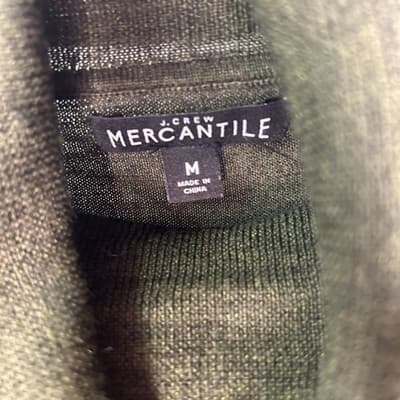 J.Crew Mercantile Olive Green Wool Blend Turtleneck Medium - Thumbnail 4