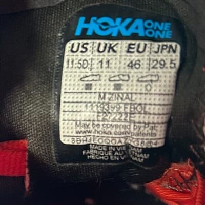 Hoka One One Zinal trail running shoes Sneakers Fiesta - Black Olive Size 11.5 - Thumbnail 4