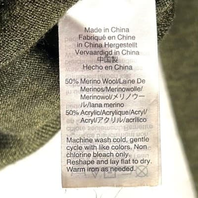 J.Crew Mercantile Olive Green Wool Blend Turtleneck Medium - Thumbnail 5