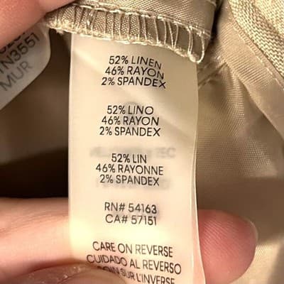 Calvin Klein Linen Blend Utility Jacket & Stretch Waist Pants Size L Safari - Thumbnail 5
