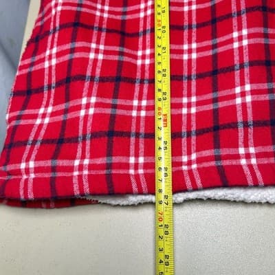 Lands' End Sherpa-Lined Hooded Flannel Shirt Jacket Large - Thumbnail 7