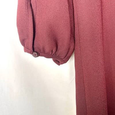 Ann Taylor Maroon Bell Sleeve Shift Dress Size 12 - Thumbnail 6