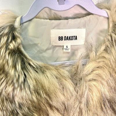 BB Dakota Brown & Cream Faux Fur Cape Small Mobwife - Thumbnail 2