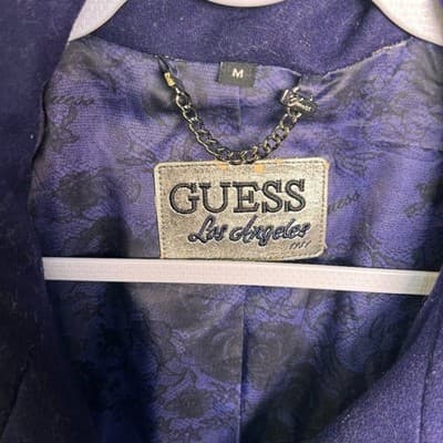 Guess double-breasted midi-length trench peacoat style wool blend coat M - Thumbnail 2