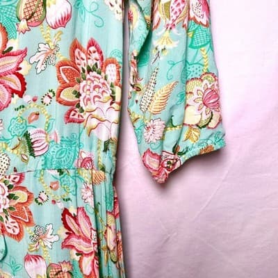 Anthropologie Sunday Mi Amor Floral Tiered Maxi Dress Boho Cottagecore Size XS - Thumbnail 5