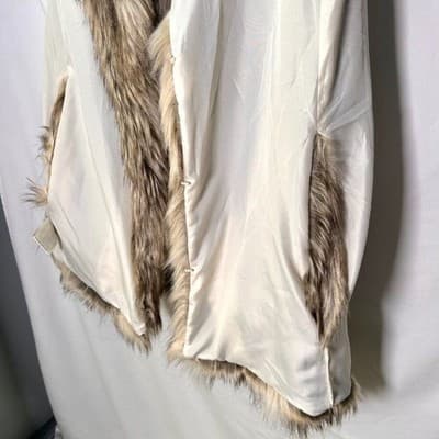 BB Dakota Brown & Cream Faux Fur Cape Small Mobwife - Thumbnail 8