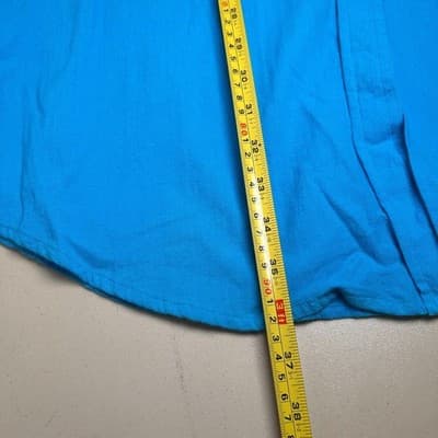 Sunbay Leisure Blue 100% Cotton Button Up Shirt Dress Cover Up Large - Thumbnail 5
