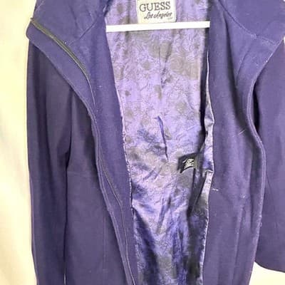 Guess double-breasted midi-length trench peacoat style wool blend coat M - Thumbnail 7
