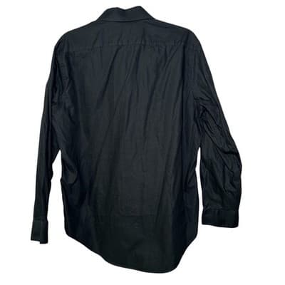 DKNY classic black long-sleeve button-down dress shirt Large - Thumbnail 2