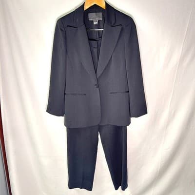 Yansi Fugel Black Polyester Pant Suit Size 8 Jacket Size 6 Pant - Thumbnail 3