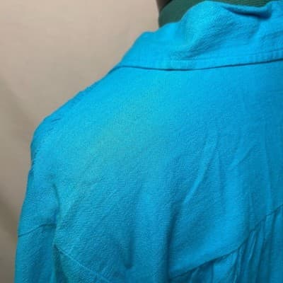 Sunbay Leisure Blue 100% Cotton Button Up Shirt Dress Cover Up Large - Thumbnail 9