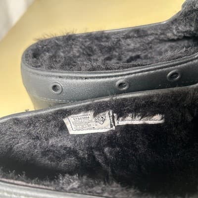 Men's Black Sperry Faux Fur Lined Top Siders Size 11 - Thumbnail 3