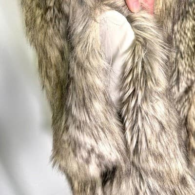 BB Dakota Brown & Cream Faux Fur Cape Small Mobwife - Thumbnail 4